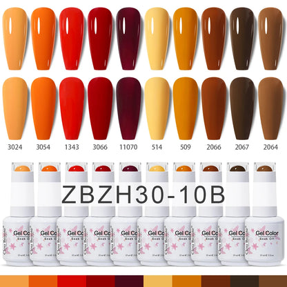 Clou Beaute 10/12/20/24pcs Gel Nail Polish Set Color 15ml White Glass Bottle Nail Art Kit Semi Permanent Gellack Nail Varnish