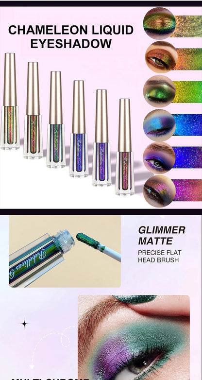 Chameleon EyeshadowsDiamond Glitter Liquid Eyeshadow StickHighly Pigmented Metallic Shimmering Long Lasting Shine All Makeup