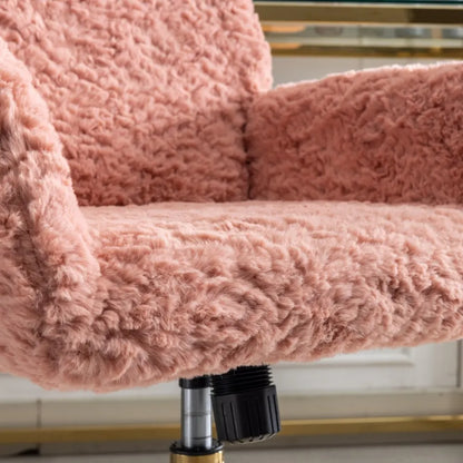 Pink Faux Fur Vanity Chair