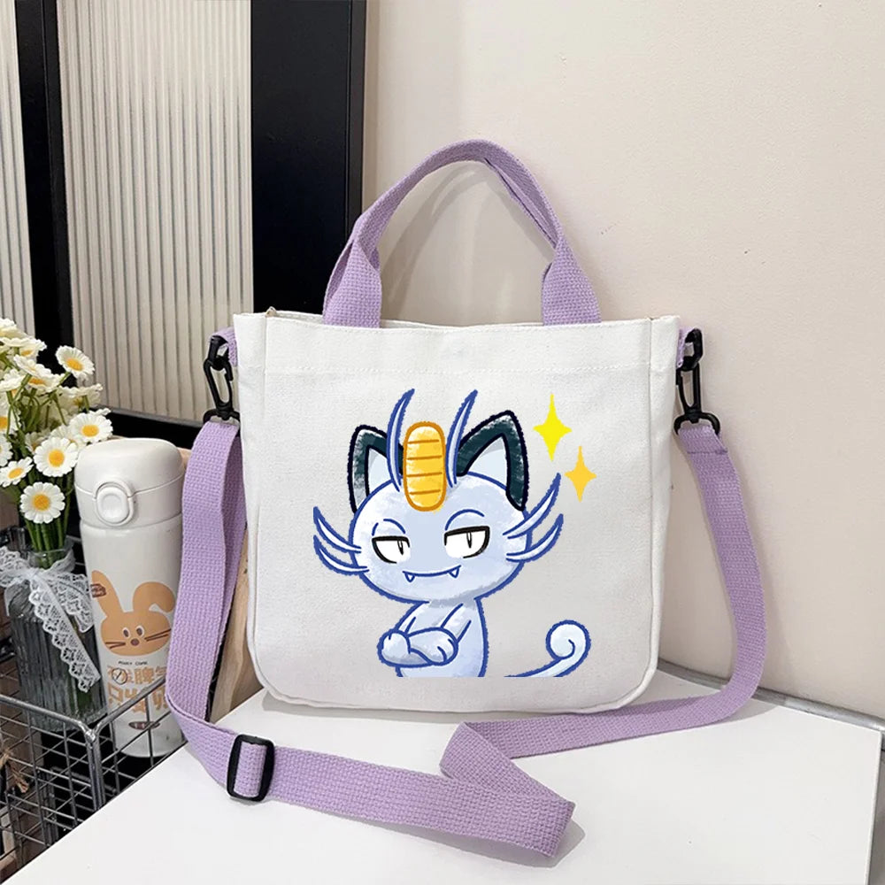 Pokémon Handbag Cartoon Children's Shoulder Bag Boys Girls Tote Bag Child Canvas Handbags Anime Crossbody Bag New Kids Gifts