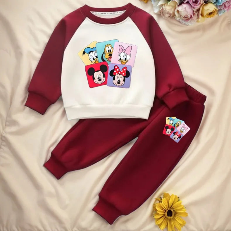 Spring Fall Boys and Girls Casual Sweatshirts Sets Kids O Neck Spliced Hoodies and Long Pants 2pcs Suit Children's Tracksuit New
