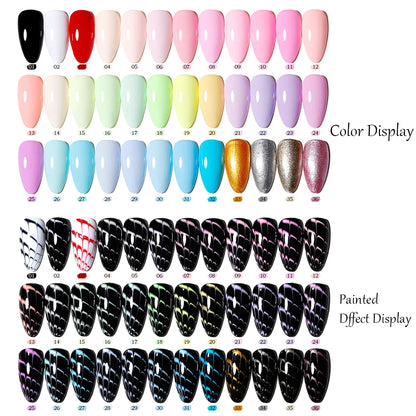 Vendeeni 36 Colors/set DIY Painting UV Gel Graffiti Drawing Nail Art Design Gel Nail Polish With Color Card TPO/HEMA FREE