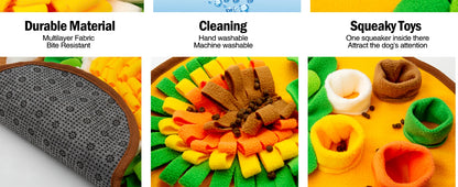Snuffle Mat for Dogs, Pet Snuffle Mat for Small and Medium Dogs, Interactive Sniff Mat Feeding Mat for Puppies, Slow Feeder