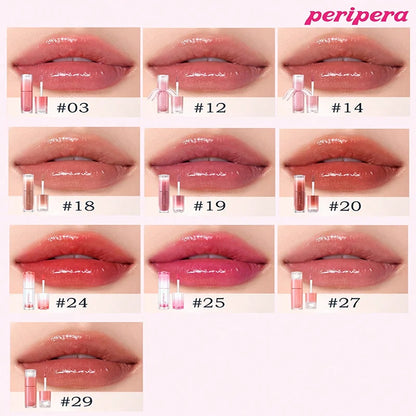 K-Beauty Glass Lip Gloss Tint,Watery Shine, 16H Moisture, Non-Sticky & Mask Friendly,Natural Plump Look