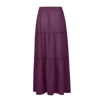 Women’s Boho Maxi Skirt: High-Waisted A-Line Tiered Long Skirt