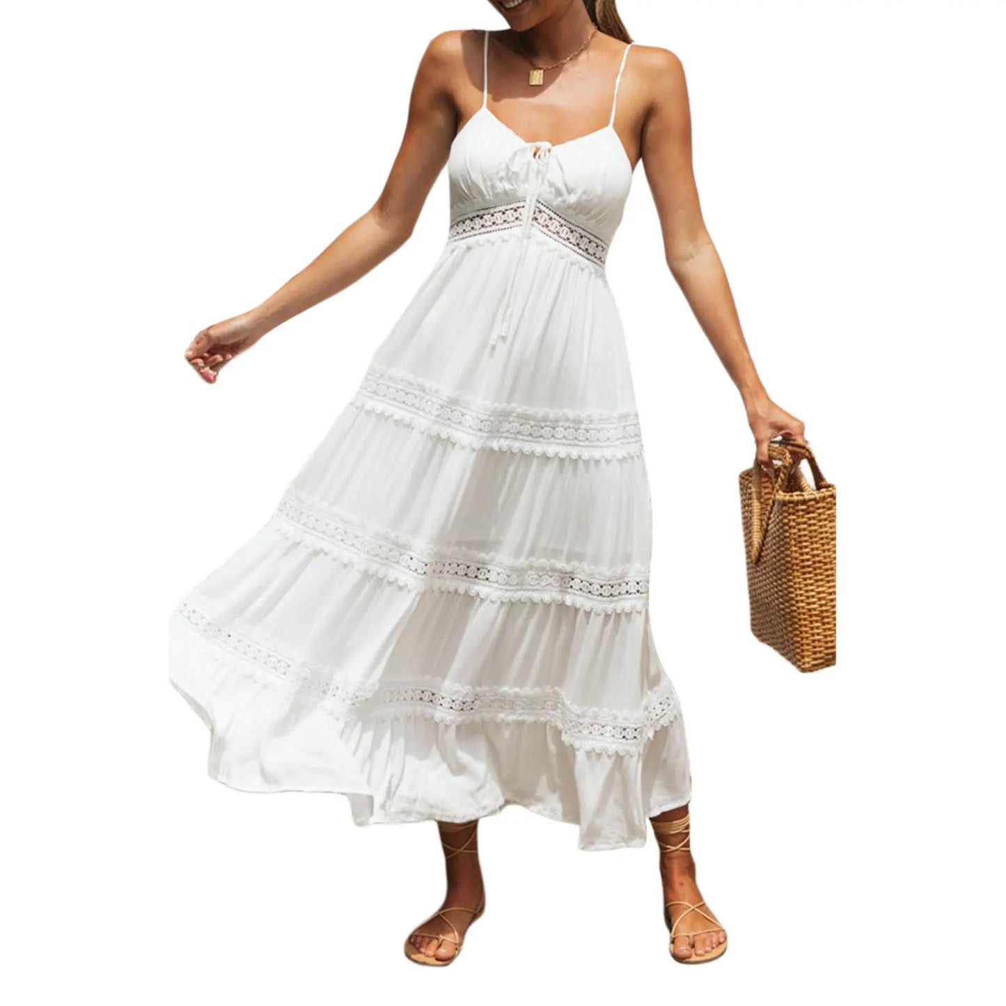 Summer White Dress For Woman 2025 Trendy Casual Beachwear Cover-ups Outfits New Boho Hippie Chic Long Maxi Dresses Elegant Party