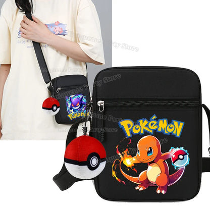 Cute Pokemons Boy Girl Crossbody Bag Anime Pikachus Mewtwo Charmander Chest Packs Travel Outdoor Sport Shoulder Phone Pouch