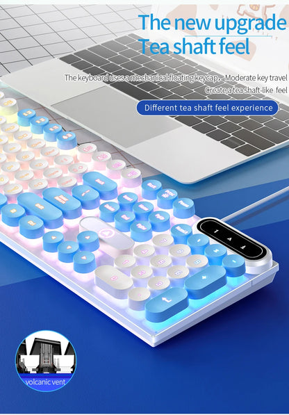 USB Wired Gaming Keyboard, 104 Keys Compatible with Windows Laptop/Computer/PC, Ergonomic Design, Office & Gaming Accessories