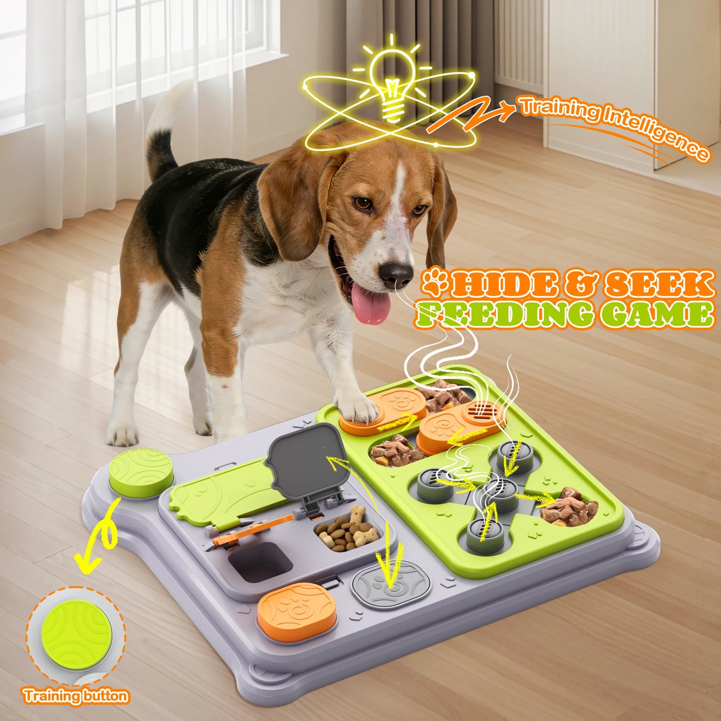 This new interactive dog puzzle toy doubles as a pet treat dispenser. Perfect for IQ training of small and medium-sized dogs