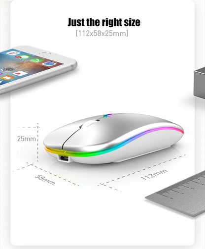 Wireless Mouse For Laptop PC Bluetooth Rechargeable Mouses Wireless Computer Silent Mice LED Backlit Ergonomic Gaming Mouse