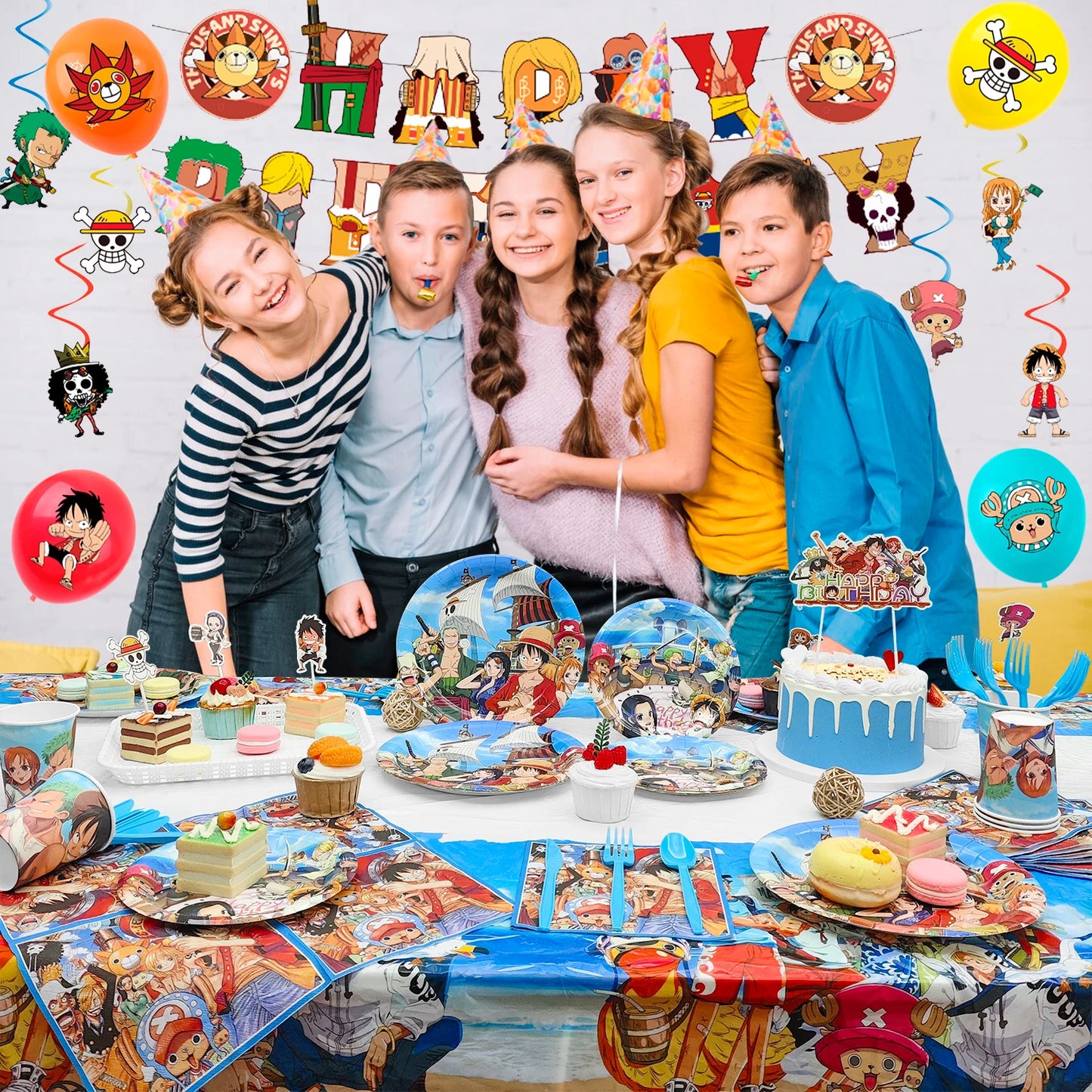 One Piece Birthday Party Supplies Set – 117pcs 🎉🏴‍☠️