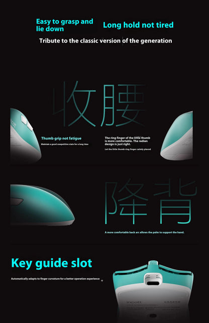 Incott 039/039Pro Wireless Mouse Tri Mod Long Battery Life Web Driver Ergonomics Lightweight Custom Office Gaming Mice PC Gifts