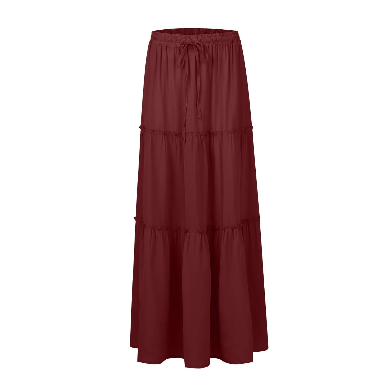 Women’s Boho Maxi Skirt: High-Waisted A-Line Tiered Long Skirt