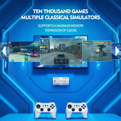 Reebolnic X10 Pro 128G 50000+Game Installed Retro Video Game Console 4K HD 50+Simulators Wireless X10 Pro Orange Game Stick