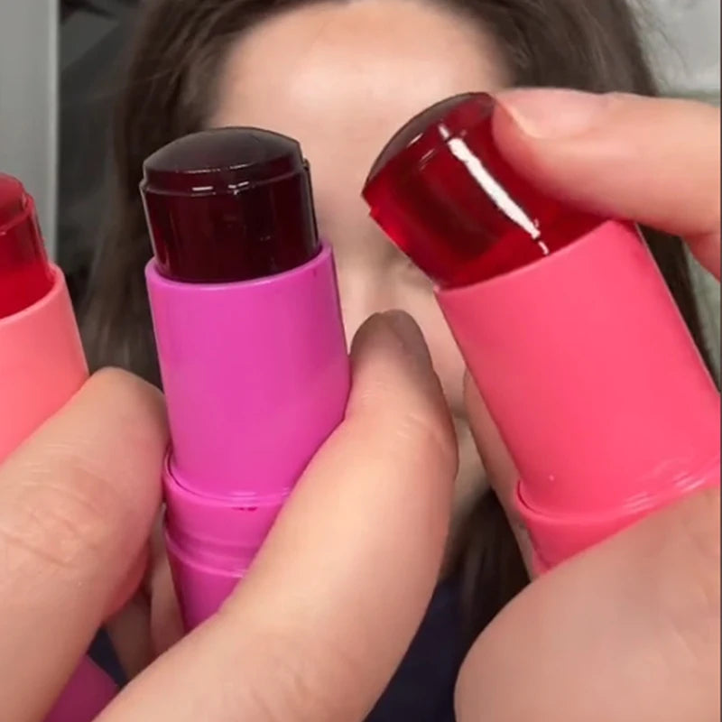 1/2/4PCS Jelly Lipstick Cheek Blush Stick Long Lasting Moisturized Blusher Sticker Lip Gloss Rouge Cream Facial Makeup Cosmetics