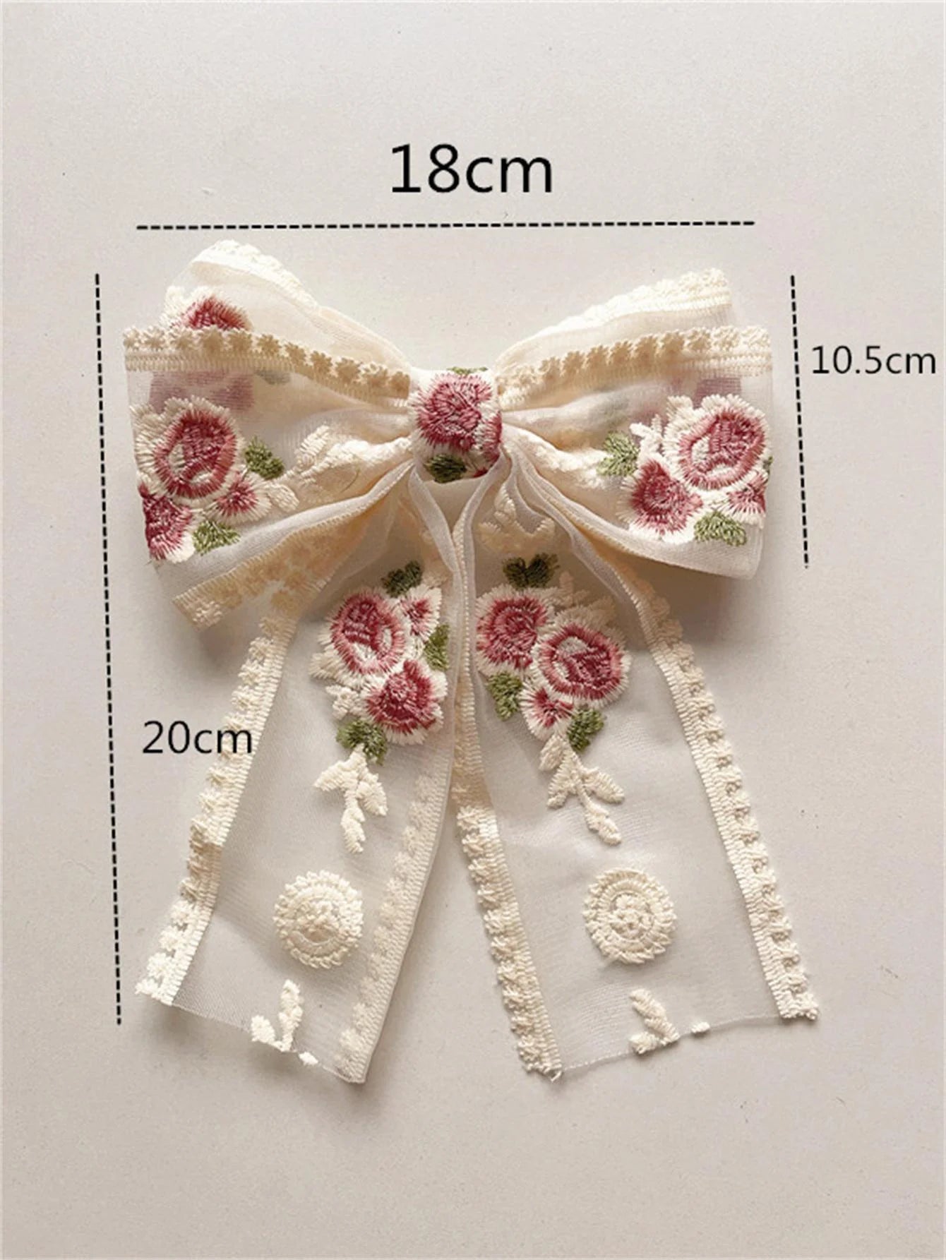 Embroidered Lace Hair Bow.