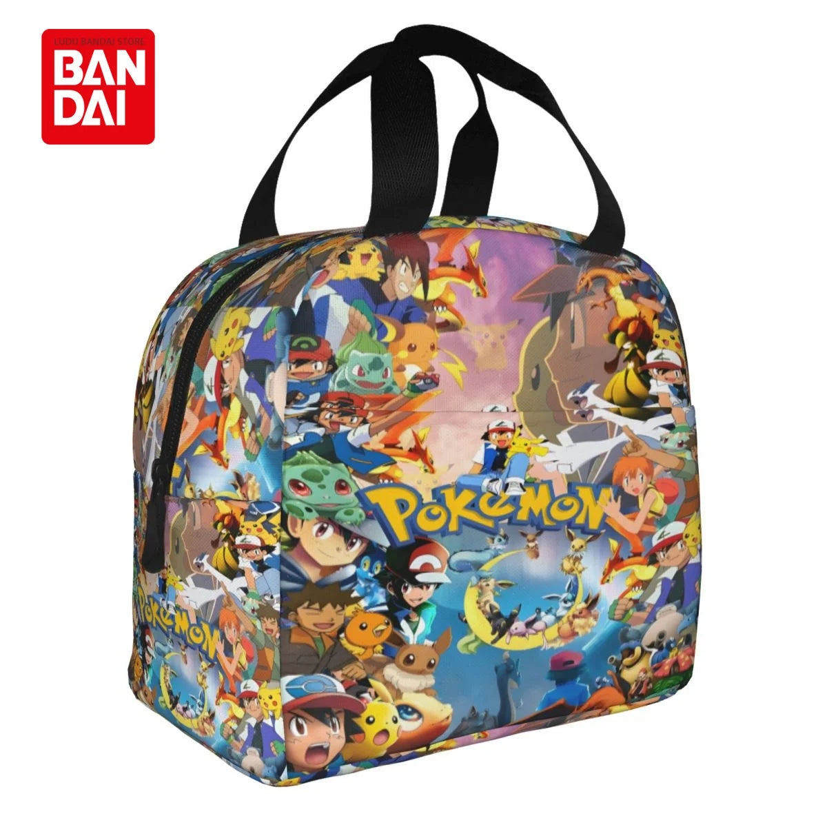 Bandai Japan Anime Pokemon Lunch Bag for School Kids Office Pikachu Sac Lunch Portable Thermal Cooler Lunch Box Handbag Gift