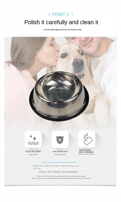 Pet Dog Cat Stainless Steel Bowl Pet Feeding Bowl Cat and Dog Drinking Bowl Metal Feeder Bowl Durable Easy To Clean Pet Supplies