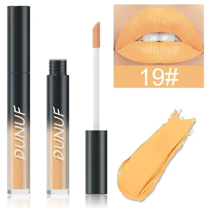 DUNUF 32 Color Matte Liquid Lipstick: Bold Pigment Non-Stick Lip Glaze
