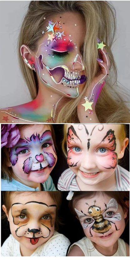 20 Colors Professional Face Paint Body Paint with Brush Water Based Face painting Makeup Safe Single Color For Adults Cosplay