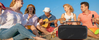 Travel Storage Bag Wireless Microphone Case Compatible with JBL 2 Mic Adjustable DIY Foam for Partybox Mic Portable Bag