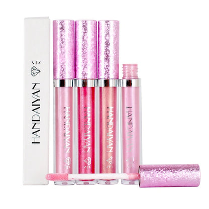 6 Colors Waterproof Nude Pink Glitter Lipstick Makeup Long Lasting Velve Red Sexy Shimmer Lipsticks Cosmetics Beauty