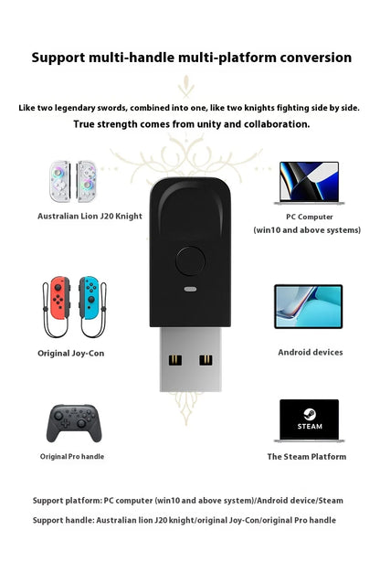 Aolion J20 Knight Wireless Gamepad with Left And Right Switch Hall Joystick Motion Sensing Custom For NS Joycon Game Accessories