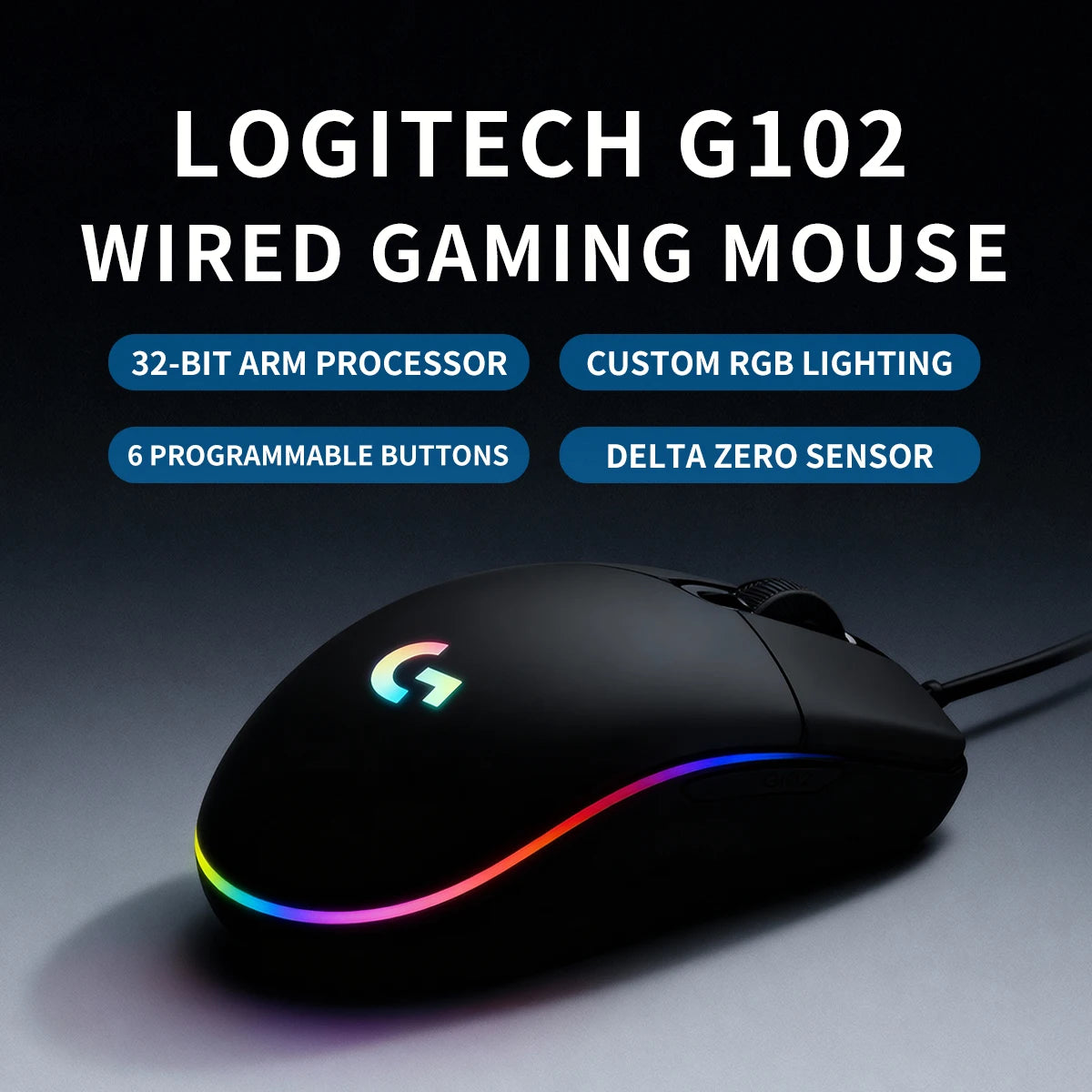 Logitech G102 Lightsync Gaming Mouse with 1ms Response Time for Esports Gamers