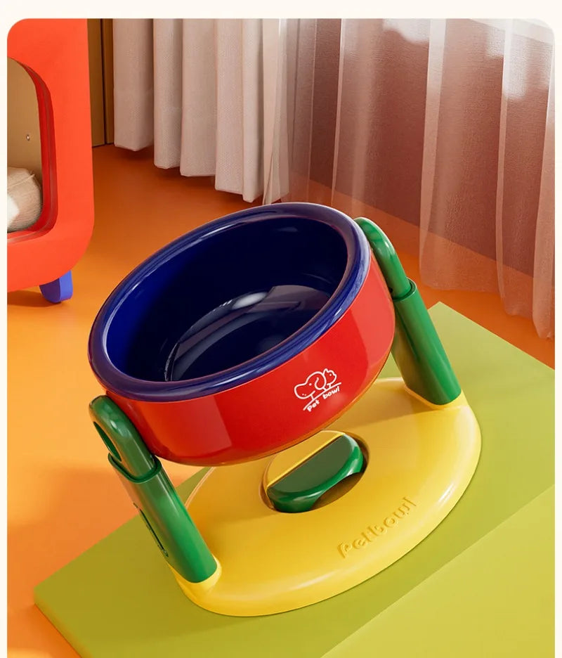 Adjustable dog bowl cat bowl with suction cup anti knock pet bowl universal protection cervical spine dog food bowl water bowl