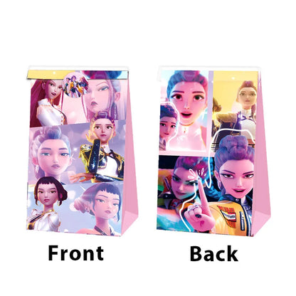 12 PCS Cute Cartoon k-pop Paper Gift Bags with Handles, Sealable Holiday & Party Bags for Candy & Small Gifts  Bullet Points
