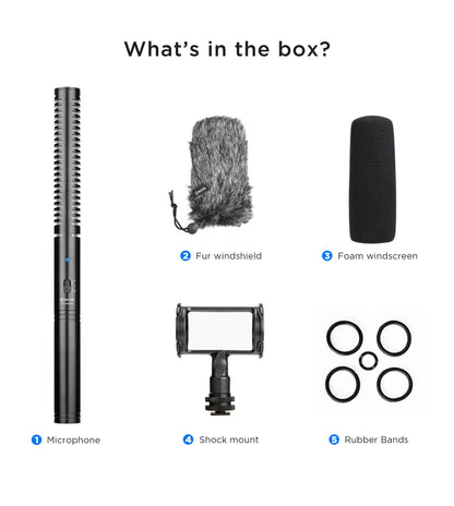 BOYA BY-BM6060 Professional Condenser Shotgun Microphone Handheld Mic for Canon Nikon Camera Vlog Recording Streaming Interview