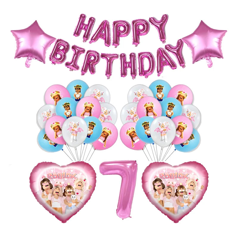 Pink Roblox Birthday Set 🎉🤖