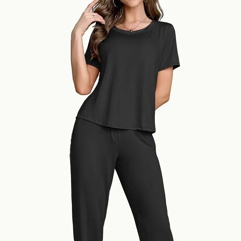 Suit Women's Clothing Family Clothing Summer Comfortable Casual Fashion Pajamas And Pants Set Two-piece