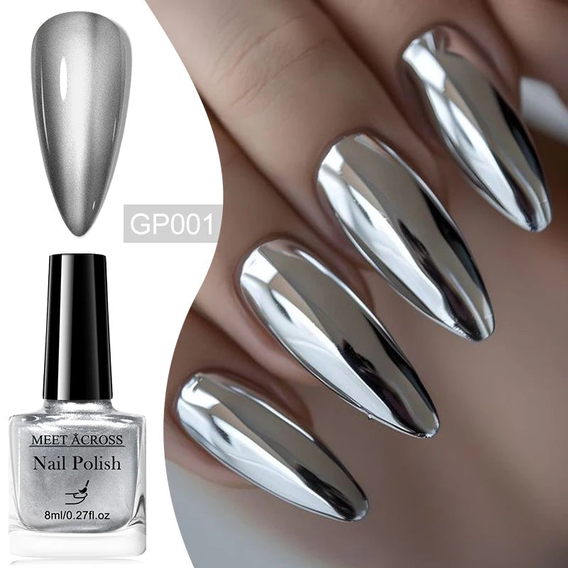 6pc Mirror Chrome Nail Polish Set