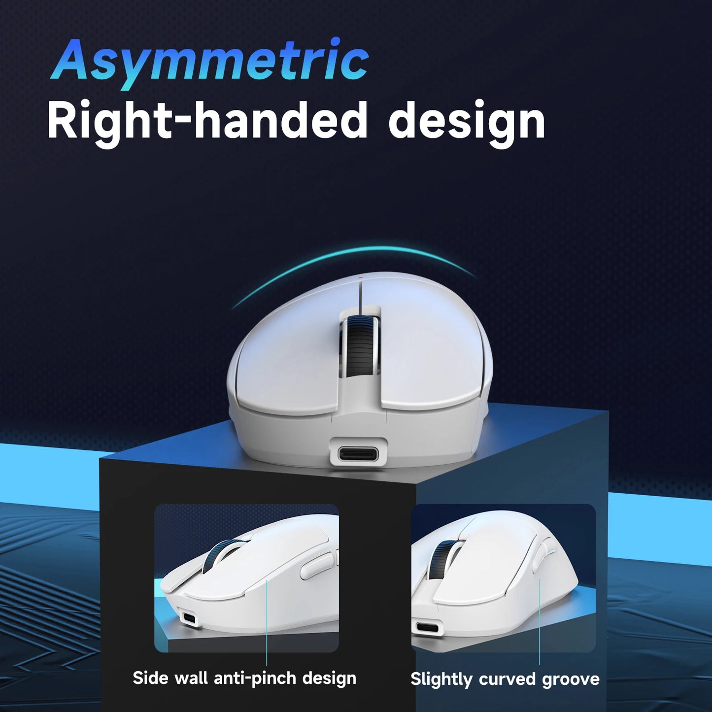 AJAZZ NJ08 Tri-Mode Wired/2.4G/Bluetooth Gaming and Office Mouse with RGB Lighting and Lightweight Design