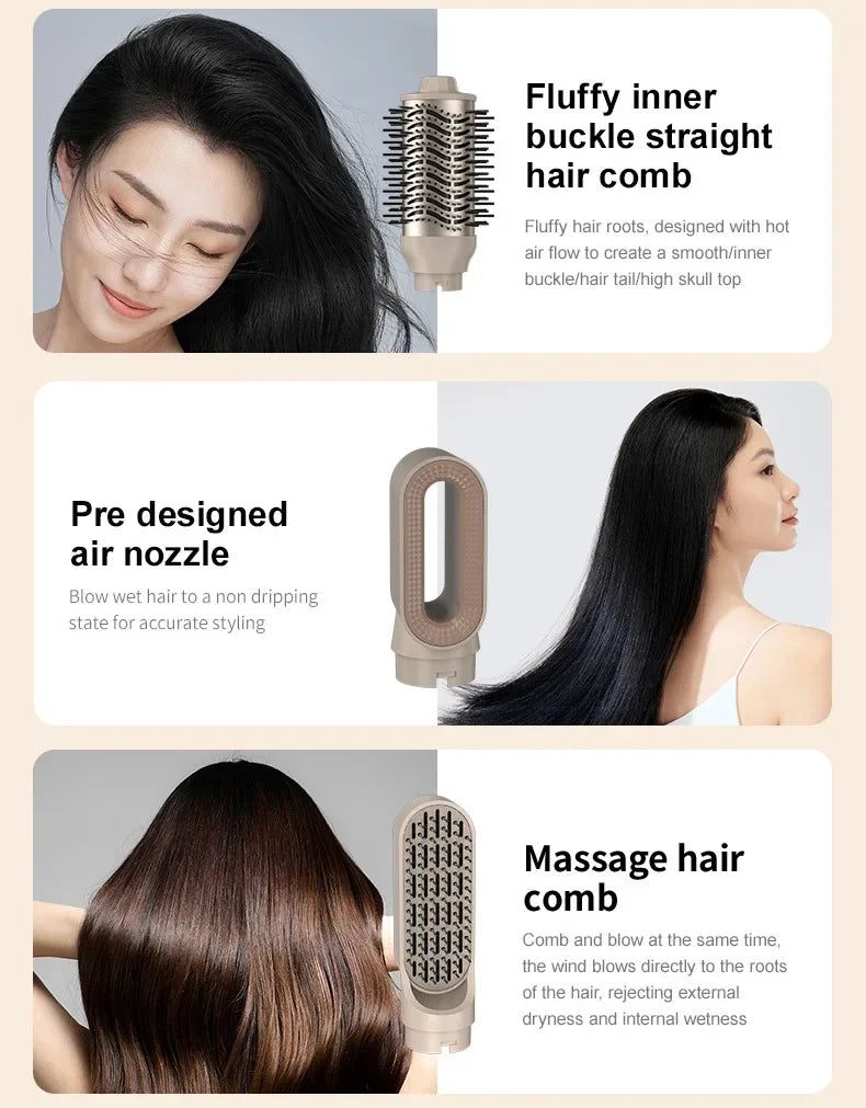 9 in 1 Hair Dryer Hot Comb Set Professional Curling Iron Hair Straightener Styling Tool For Professional Hair Dryer Household