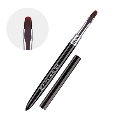 Nail Art Brush Metal Handle Phototherapy Acrylic UV Gel Brush Nails Extension Builder Painting Drawing Pen DIY Manicure Tools