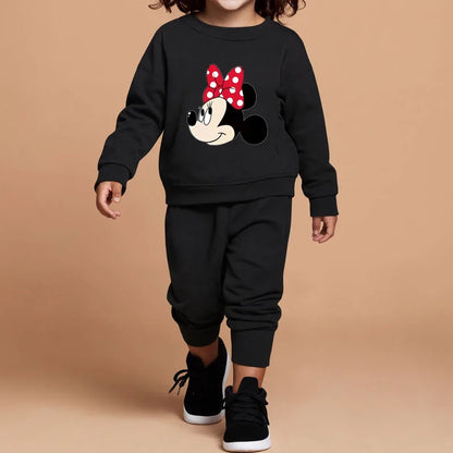 Baby Girls Long Sleeve Pullover and Trousers Two Piece Sets DISNEY Fall Children's Hoodies Set Kids Casual Sweatsuits New
