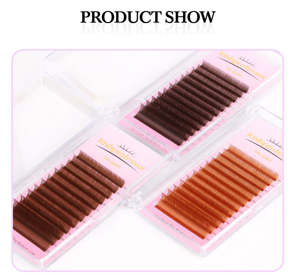 Brown Individual Eyelashes Extension 8-15 Mixed Lash Colorful Premium Dark Brown Lashes Soft Natural Mink False Eyelashes Makeup