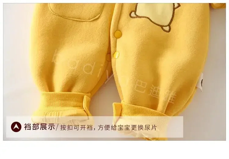 New Cute Cartoon Pokemon Pikachu Baby Pyjamsa Newborn Winter Long-Sleeved Kids Rompers Clothing Babies Toddler'S Clothes  Onesie