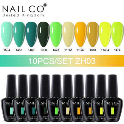NAILCO 15ml Gel Nail Polish Set 30pcs/Lot Gel Polish Nail Soak Off UV LED Semi-Permanent Varnishes Nail Art Salon Free Shipping