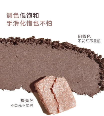 Judydoll 4 Colors Eyeshadow Palette Blush Eyeliner Eye Shadow Highlight Contour Palette Silkworm Plate Face Brighten Makeup