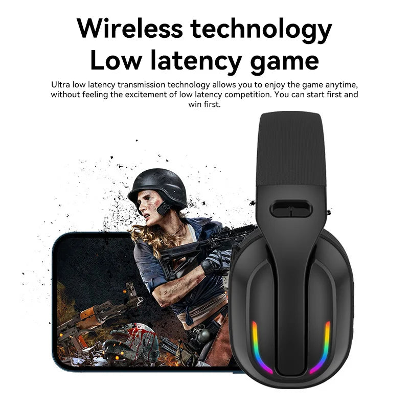 B500 RGB Bluetooth 5.4 Wireless Gaming Headset (Low Latency)