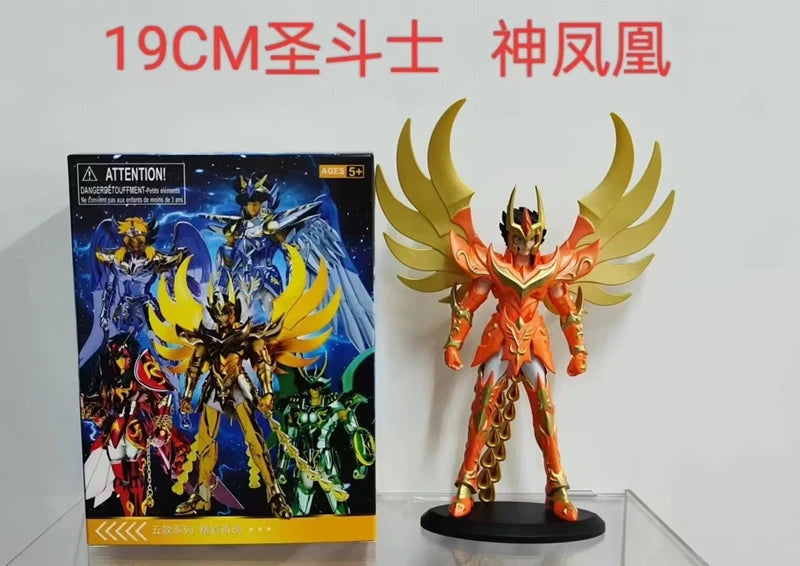 19cm Anime Dark Saint Seiya Figure Phoenix Ikki Hyoga Seiya Shiryu Action Figures Box Figure Collection Decoration Toys Hobbies