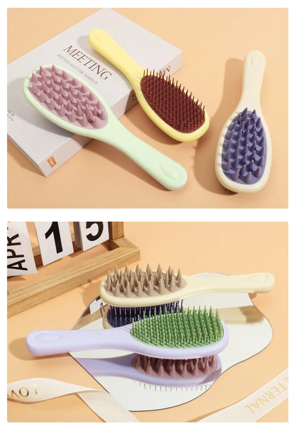 Silicone Shampoo Brush Scalp Massage Brush Head Washing Comb two-sided Hair Massager Bath Brush Body Scrubber Hair Accessories
