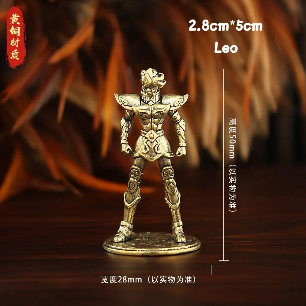 Golden Gold Saints Mini Figures Set Brass Style Anime Collectible Statues Luxury Desk Decor Gift for Anime Fans