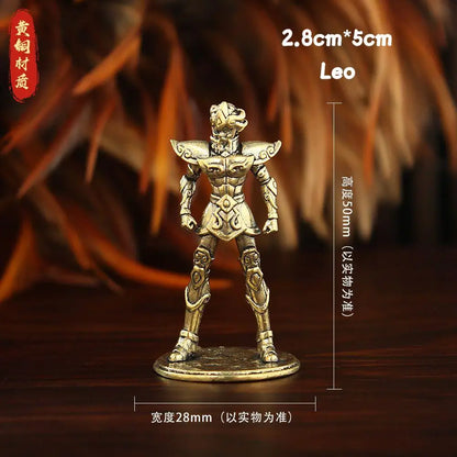 Golden Gold Saints Mini Figures Set Brass Style Anime Collectible Statues Luxury Desk Decor Gift for Anime Fans