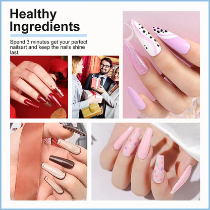 Nail Gel Polish Kit With LED Nail Lamp Semi-Permanent 27 Colors Soak Off Base&Top Coat Varnish Manicure Set For Nails Salon Kit