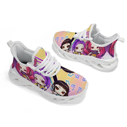 Children's Casual Shoes Cartoon Girls Music Notes Print Casual Sports Sneakers Casual Running Shoes for Men Women Large-sized