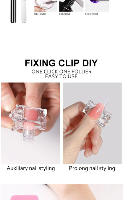 Poly Extension Gel Nail Kit 14 PCS 15ML Quick Building UV/LED Gel with Slip Solution and Nails Art Lamp  for Beginner Manicure